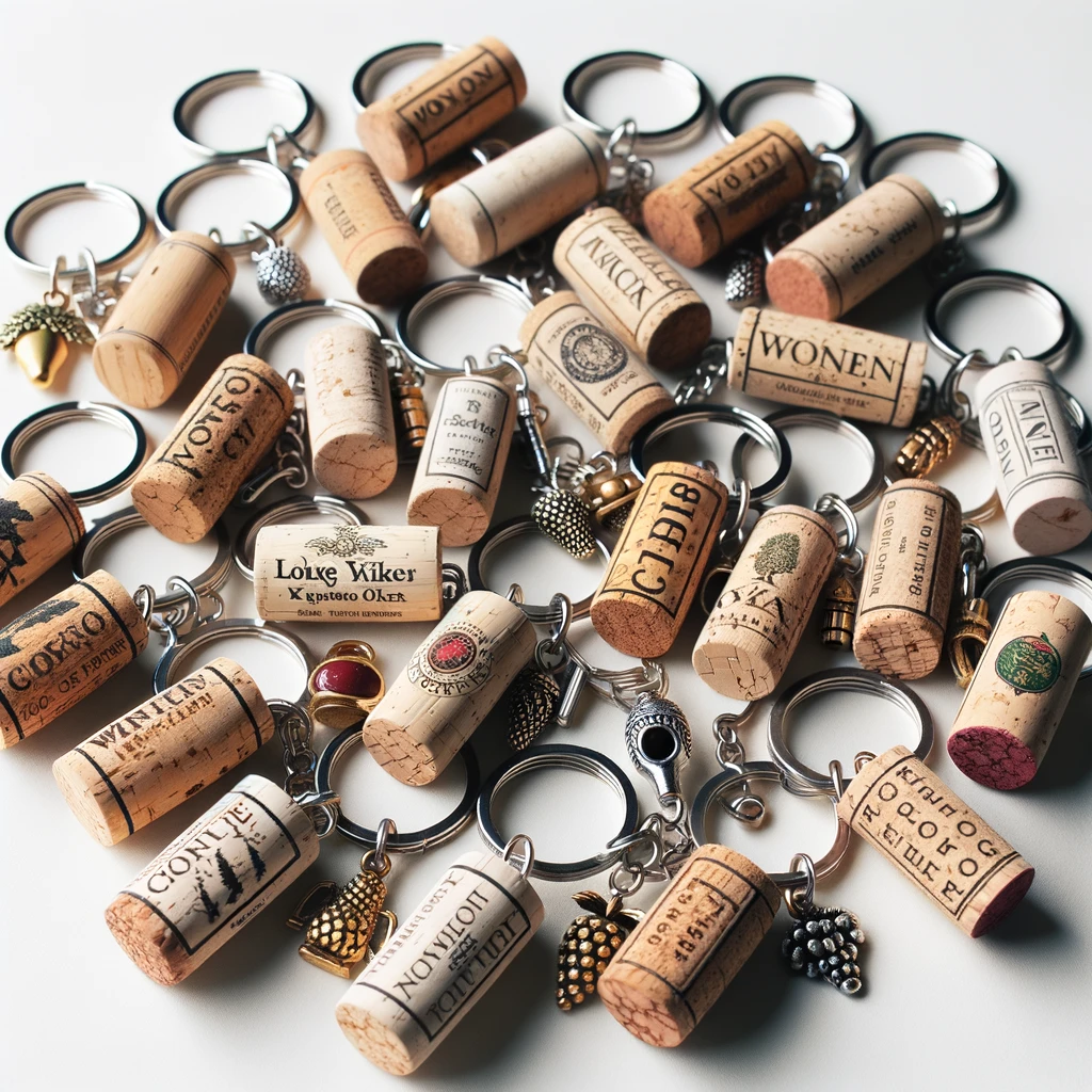 Wine Cork Keychains